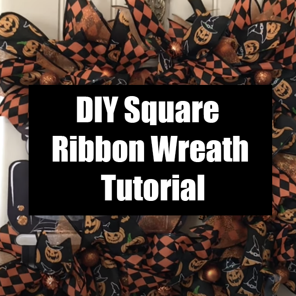 DIY Square Ribbon Wreath Tutorial