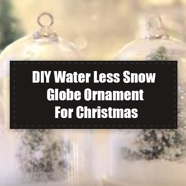 DIY Water Less Snow Globe Ornament For Christmas