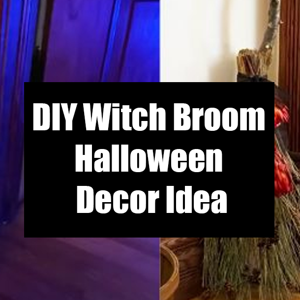 DIY Witch Broom Halloween Decor Idea