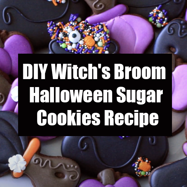 DIY Witch's Broom Halloween Sugar Cookies Recipe