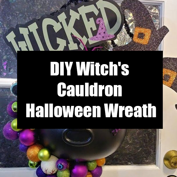 DIY Witch's Cauldron Halloween Wreath