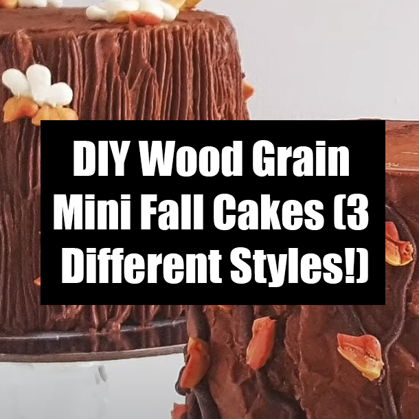 DIY Wood Grain Mini Fall Cakes (3 Different Styles!)
