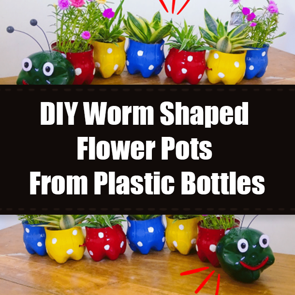 DIY Worm Shaped Flower Pots From Plastic Bottles