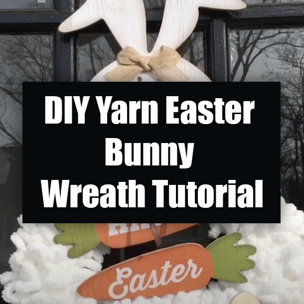 DIY Yarn Easter Bunny Wreath Tutorial