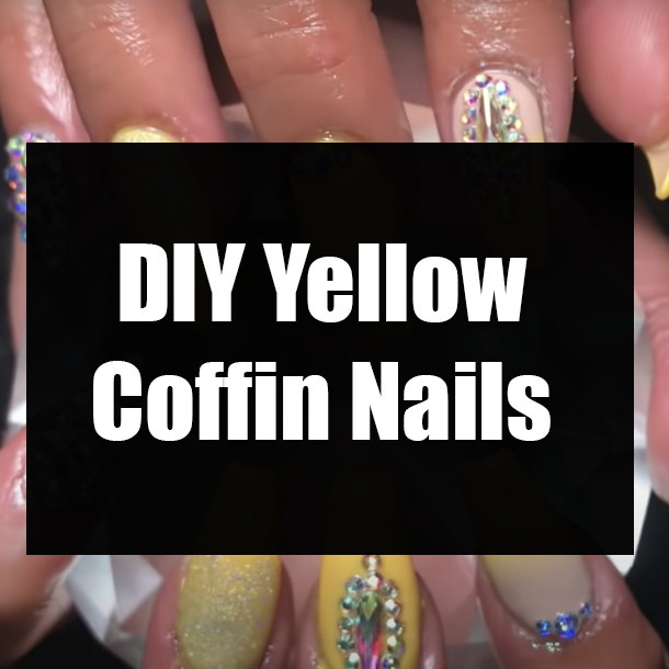 DIY Yellow Coffin Nails