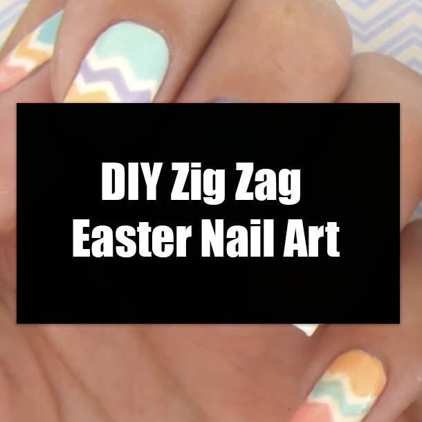 DIY Zig Zag Easter Nail Art