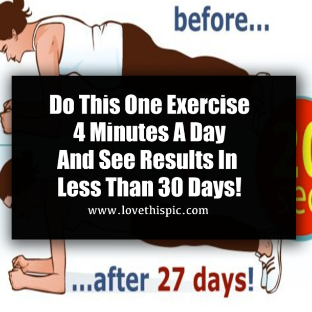 Do This One Exercise 4 Minutes A Day And See Results In Less Than 30 Days!