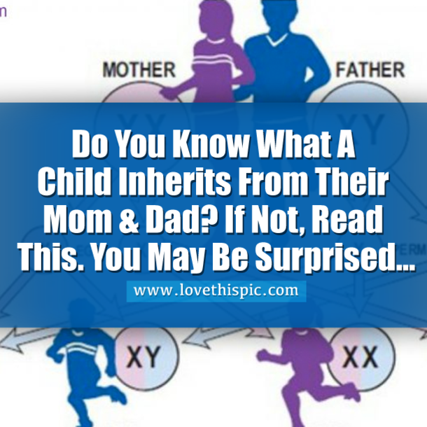 Do You Know What A Child Inherits From Their Mom & Dad? If Not, Read This. You May Be Surprised...