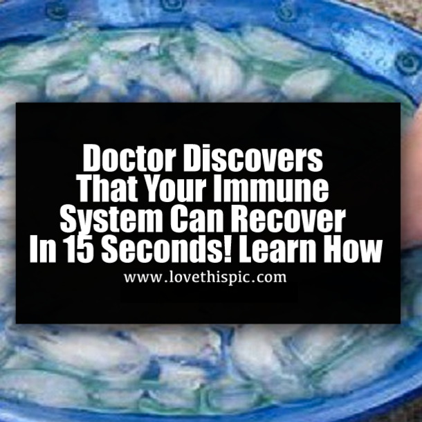 Doctor Discovers That Your Immune System Can Recover In 15 Seconds! Learn How