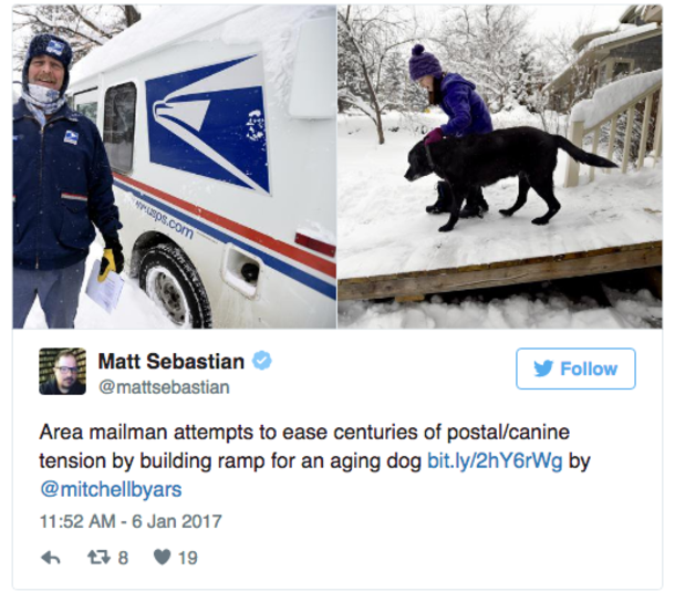 Dog Greets Mailman at Truck Every Day. But Then He Notices Them Carrying the Fourteen-Year-Old Dog… - picture 2