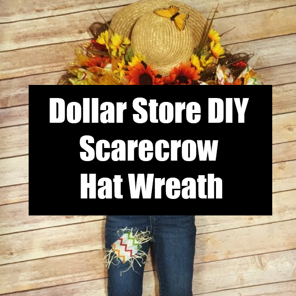 Dollar Store DIY Scarecrow Hat Wreath