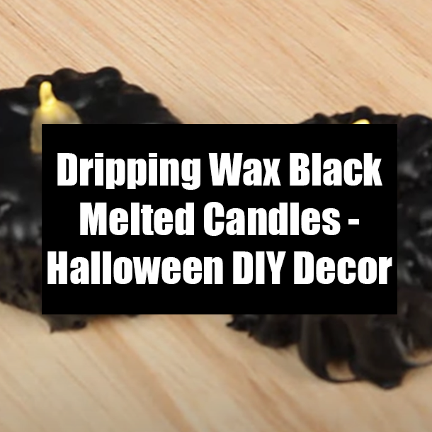 Dripping Wax Black Melted Candles - Halloween DIY Decor