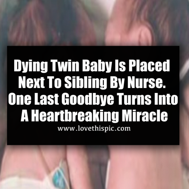 Dying Twin Baby Is Placed Next To Sibling By Nurse. One Last Goodbye Turns Into A Heartbreaking Miracle