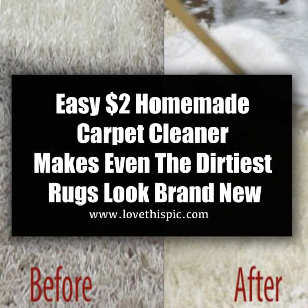 Easy $2 Homemade Carpet Cleaner Makes Even The Dirtiest Rugs Look Brand New