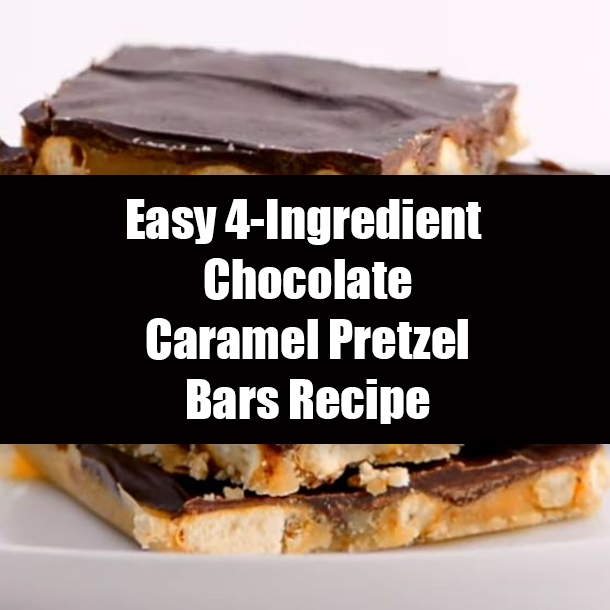 Easy 4-Ingredient Chocolate Caramel Pretzel Bars Recipe