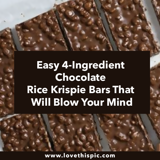 Easy 4-Ingredient Chocolate Rice Krispie Bars That Will Blow Your Mind