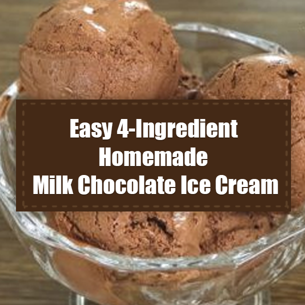 Easy 4-Ingredient Homemade Milk Chocolate Ice Cream