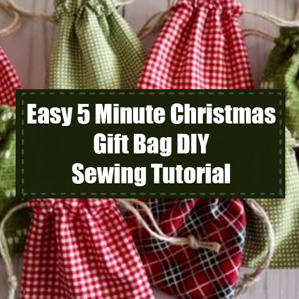Easy 5 Minute Christmas Gift Bag DIY Sewing Tutorial