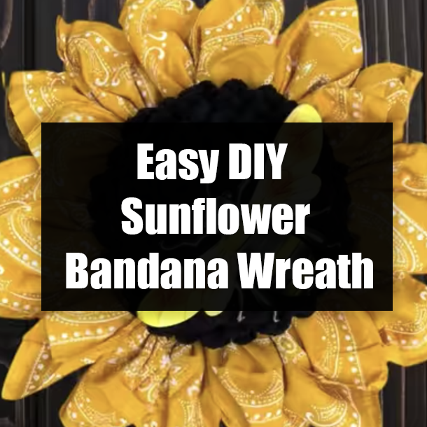 Easy DIY Sunflower Bandana Wreath