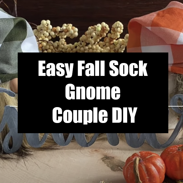 Easy Fall Sock Gnome Couple DIY
