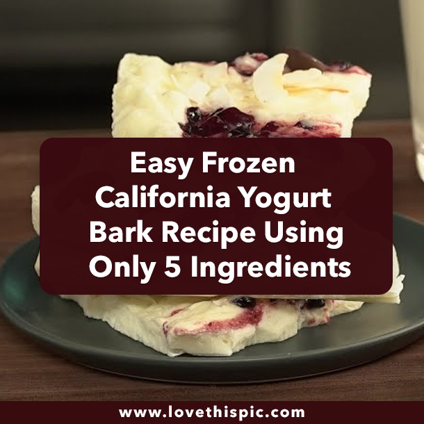 Easy Frozen California Yogurt Bark Recipe Using Only 5 Ingredients
