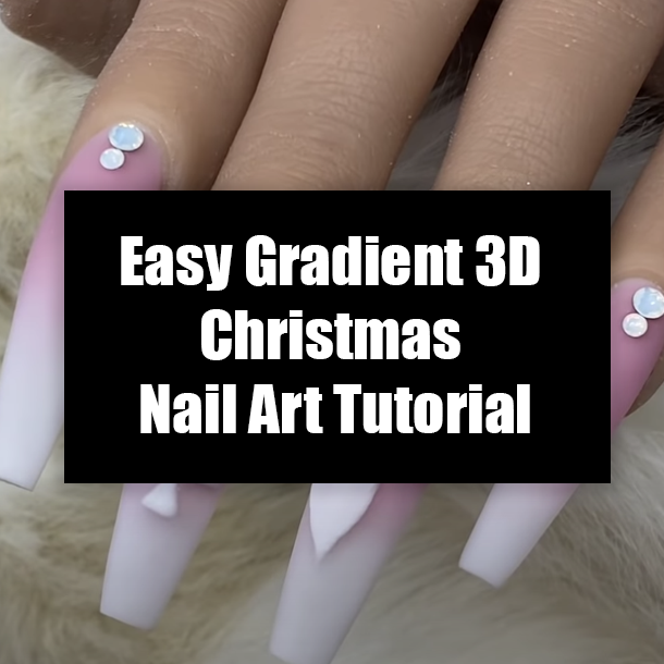 Easy Gradient 3D Christmas Nail Art Tutorial
