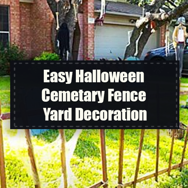 Easy Halloween Cemetary Fence Yard Decoration