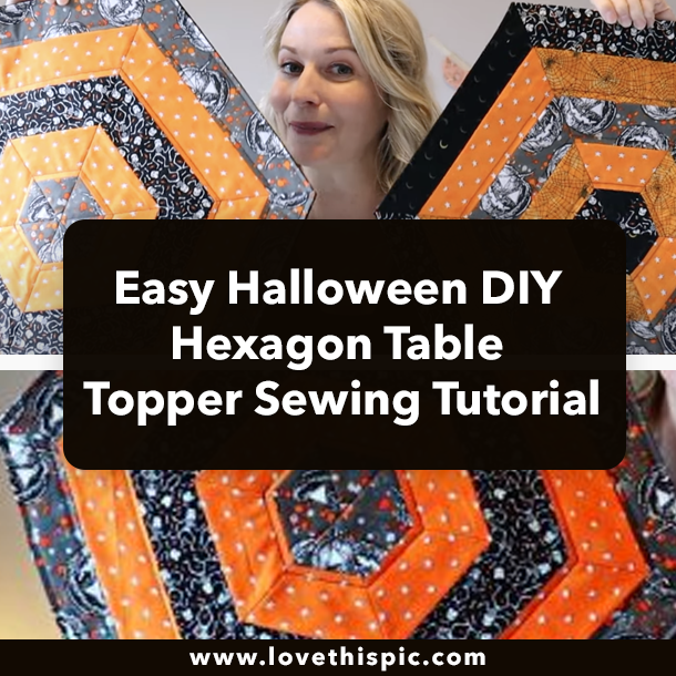 Easy Halloween DIY Hexagon Table Topper Sewing Tutorial