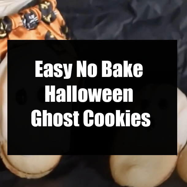 Easy No Bake Halloween Ghost Cookies