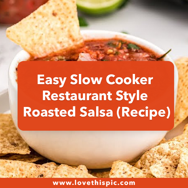 Easy Slow Cooker Restaurant Style Roasted Salsa (Recipe)