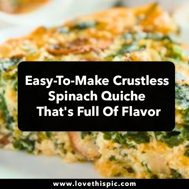 Easy-To-Make Crustless Spinach Quiche That's Full Of Flavor