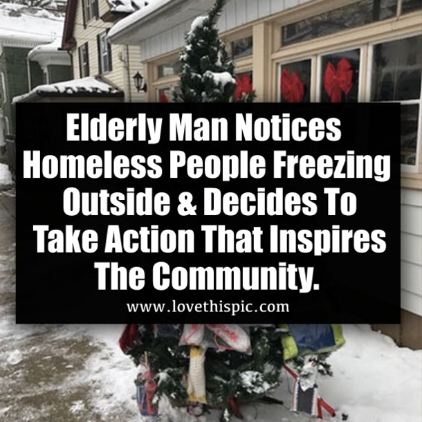 Elderly Man Notices Homeless People Freezing Outside & Decides To Take Action That Inspires The Community.