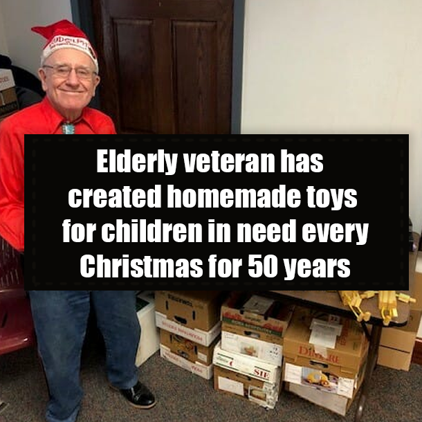 Elderly veteran has created homemade toys for children in need every Christmas for 50 years