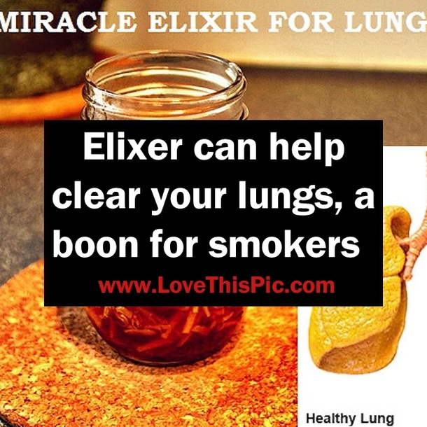 Elixer can help clear your lungs, a boon for smokers