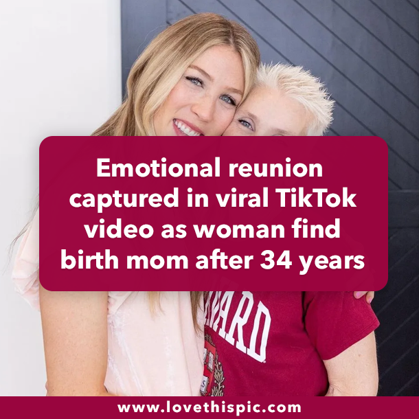 Emotional reunion captured in viral TikTok video as woman find birth mom after 34 years
