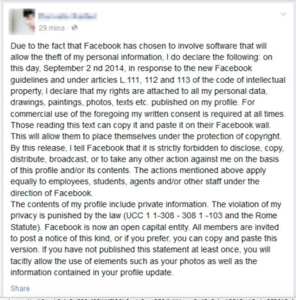 Facebook Privacy Hoax Claims All Photos And Posts Will Be Public if You Don’t Repost - picture 3