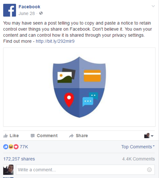 Facebook Privacy Hoax Claims All Photos And Posts Will Be Public if You Don’t Repost - picture 4