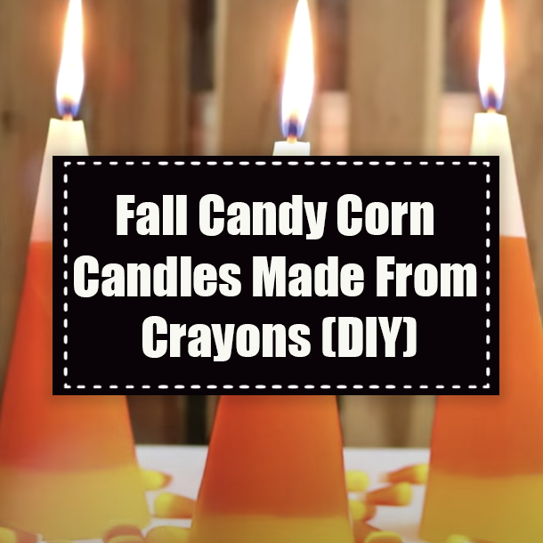 Fall Candy Corn Candles Made From Crayons (DIY)