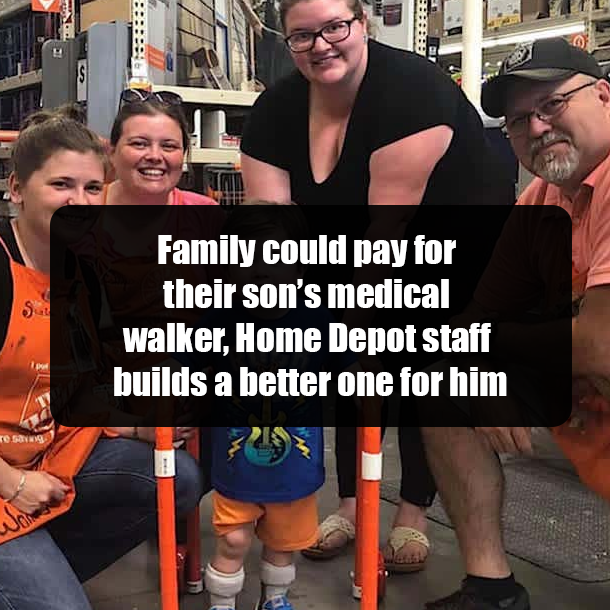 Family could pay for their son’s medical walker, Home Depot staff builds a better one for him