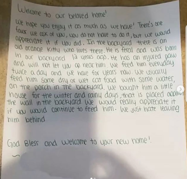 Family Moves Into Their New Place and Finds Interesting Note About the Cat Who Lives in the Backyard - picture 2