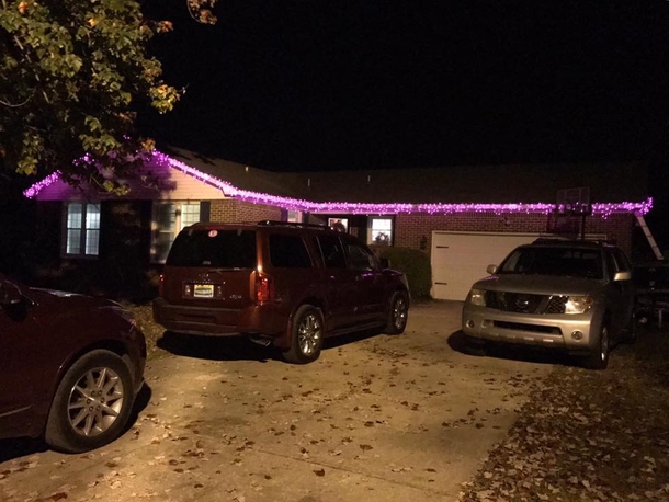 Family Puts Up Purple Lights in Honor of Their Sick Child—They're Stunned Walking Outside Hours Later - picture 4