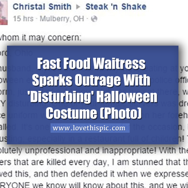 Fast Food Waitress Sparks Outrage With 'Disturbing' Halloween Costume (Photo)