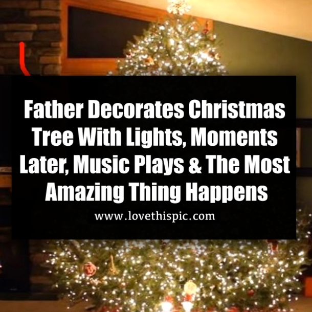 Father Decorates Christmas Tree With Lights, Moments Later, Music Plays & The Most Amazing Thing Happens