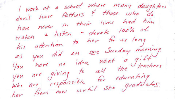 Father goes to coffee shop with daughter when a stranger slides a note on the table about his parenting - picture 2
