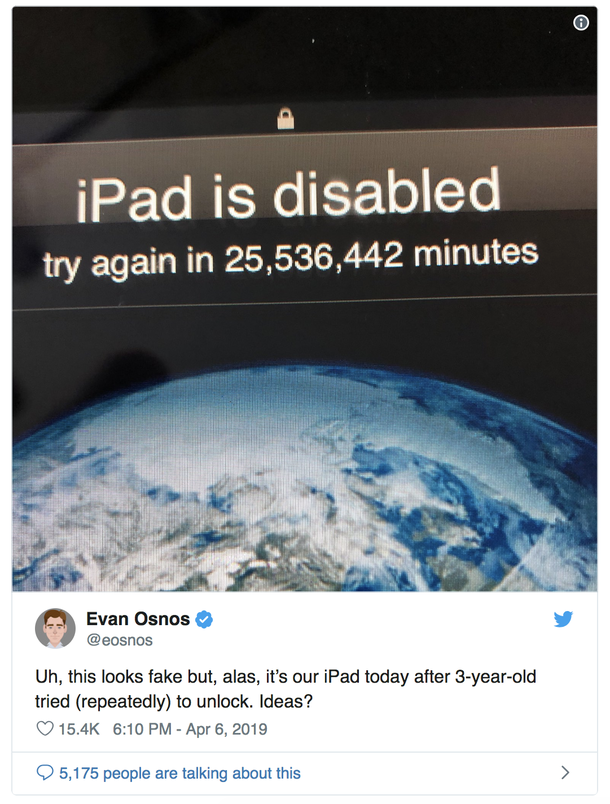 Father Is Locked Out Of His iPad for 47 Years After Baby Boy Attempts To Unlock It Too Many Times - picture 2