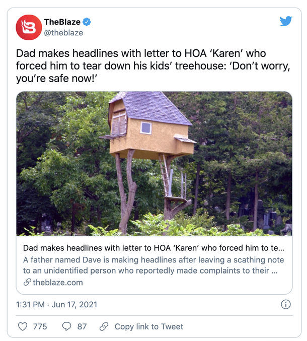 Father writes interesting response to stranger whose complaint forced him to remove his kids’ treehouse - picture 3