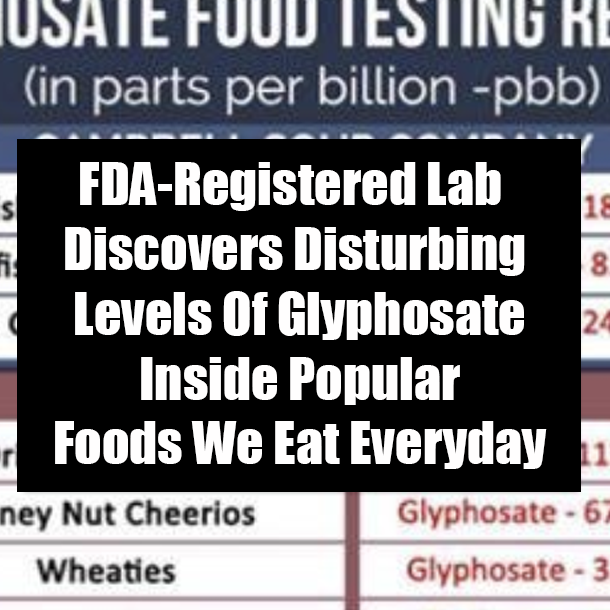 FDA-Registered Lab Discovers Disturbing Levels Of Glyphosate Inside Popular Foods We Eat Everyday