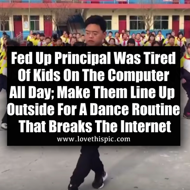 Fed Up Principal Was Tired Of Kids On The Computer All Day; Make Them Line Up Outside For A Dance Routine That Breaks The Internet