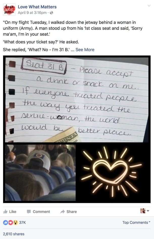 Female Soldier Boards Plane, Then Man Stops Her And Asks ‘What Does Your Ticket Say?’ - picture 2