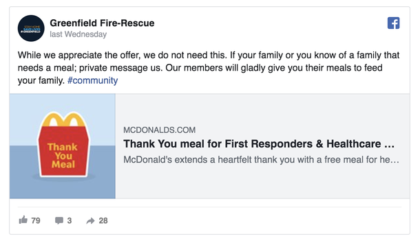 Fire department donates 'Thank You Meals' to a family in need during coronavirus pandemic - picture 3